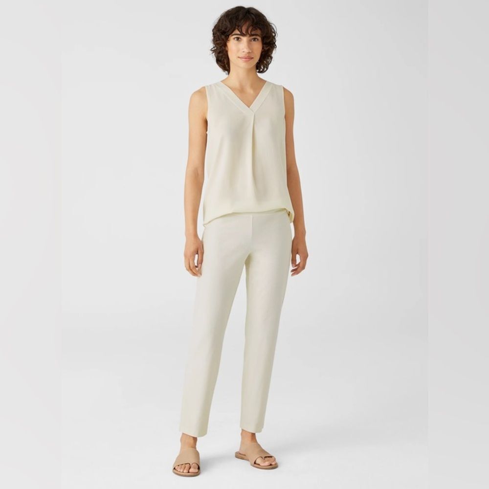 Eileen Fisher | Bone Stretch Crepe Ankle Dress Pant